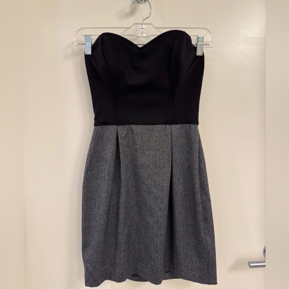GUESS Sweetheart Strapless Dress M Black/Gray Sparkle Back Zipper Cocktail Dress - Picture 2 of 14